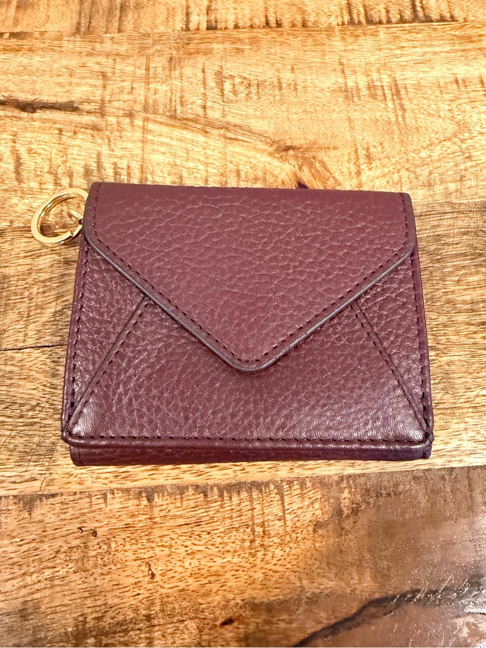 Aimee Kestenberg Leather Zip It Up Trifold Wallet Key Ring - Like New!
